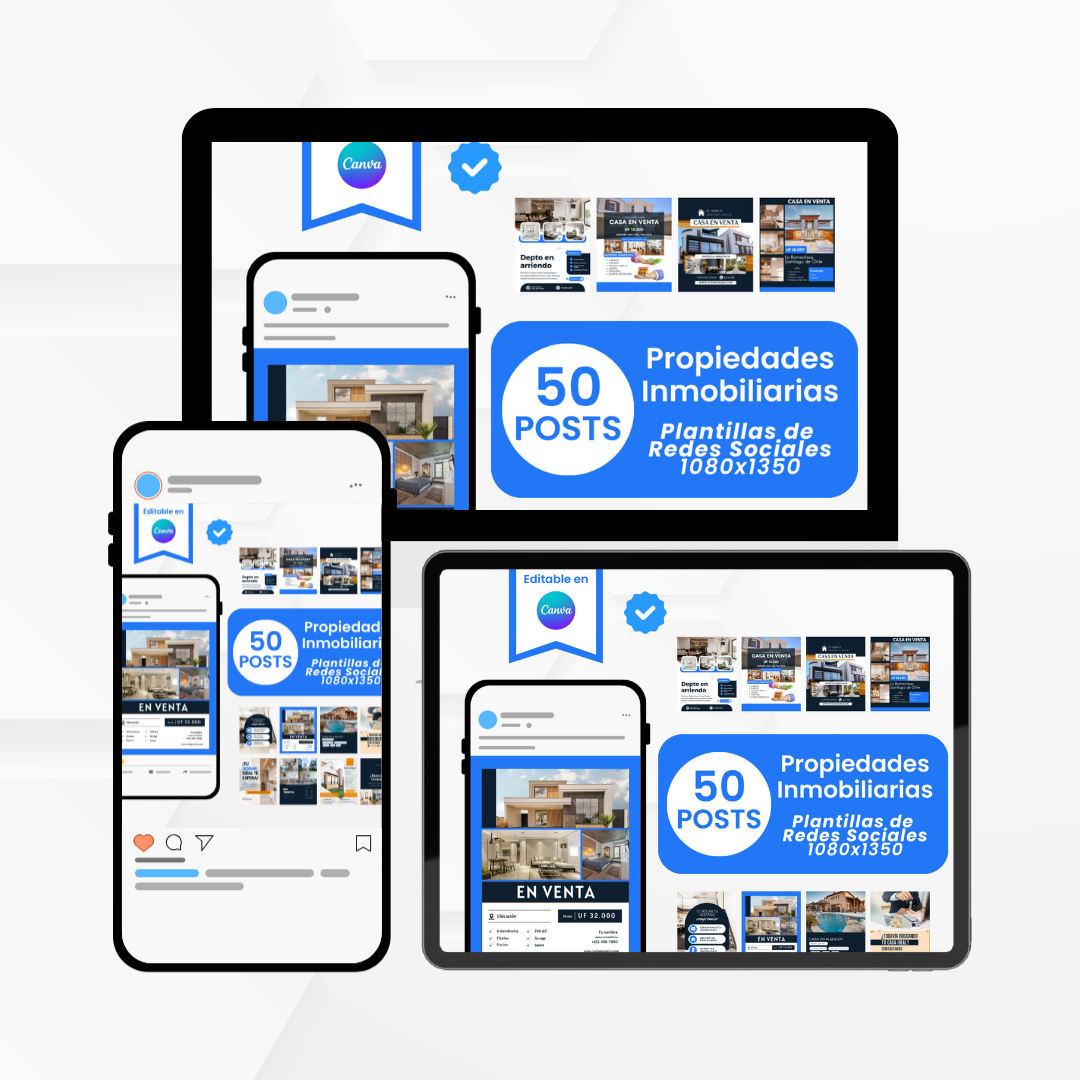 50 plantillas RRSS - Marketing Inmobiliario